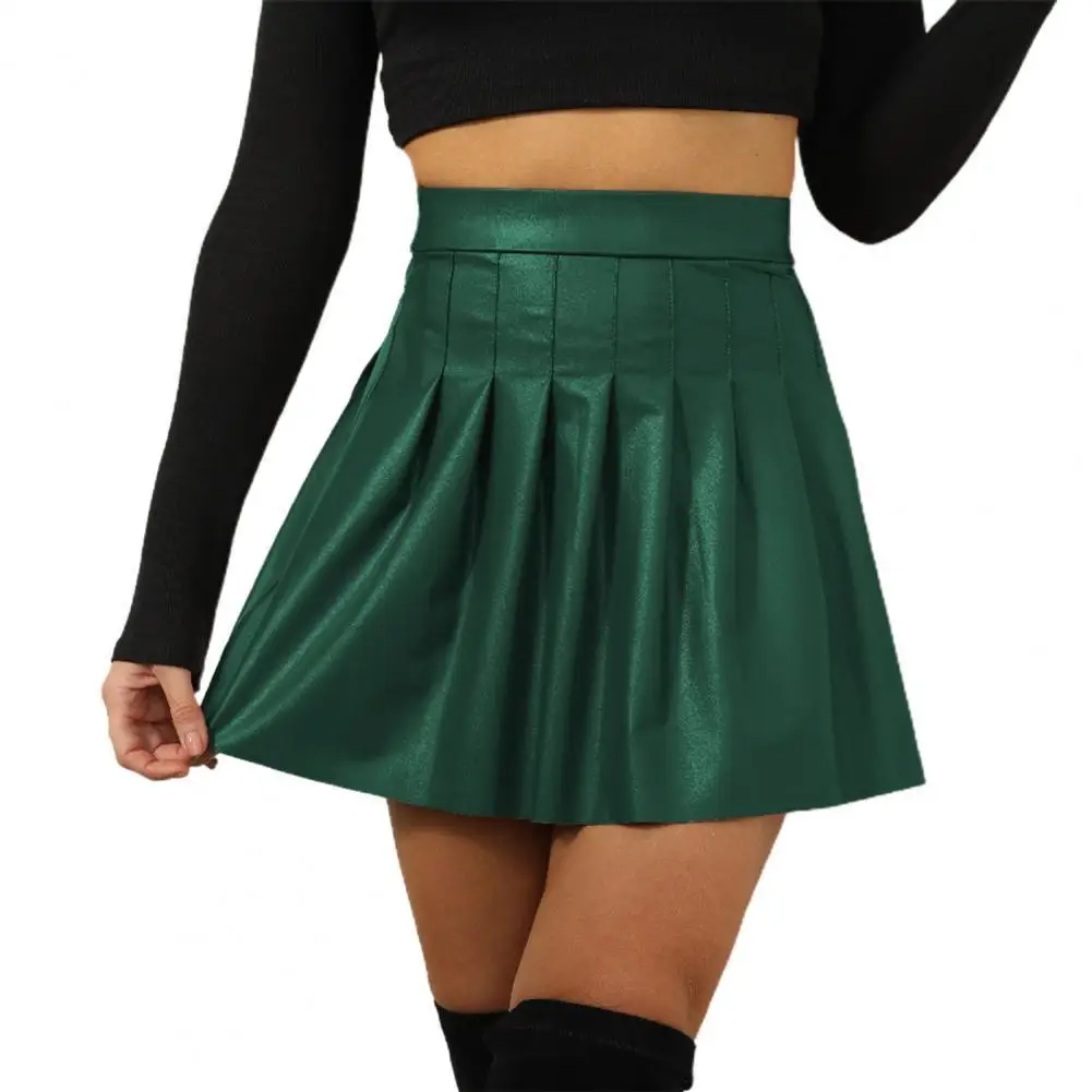 

Great Breathable Women Pleated Skirt Pleated Skirt Soft Solid Color