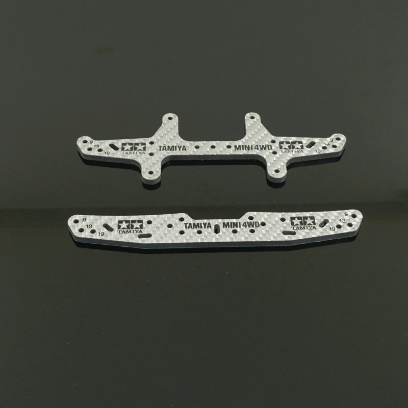 

homemade 3mm silver carbon front rear roller plate lettering 95261 95262 for tamiya mini 4wd racing car