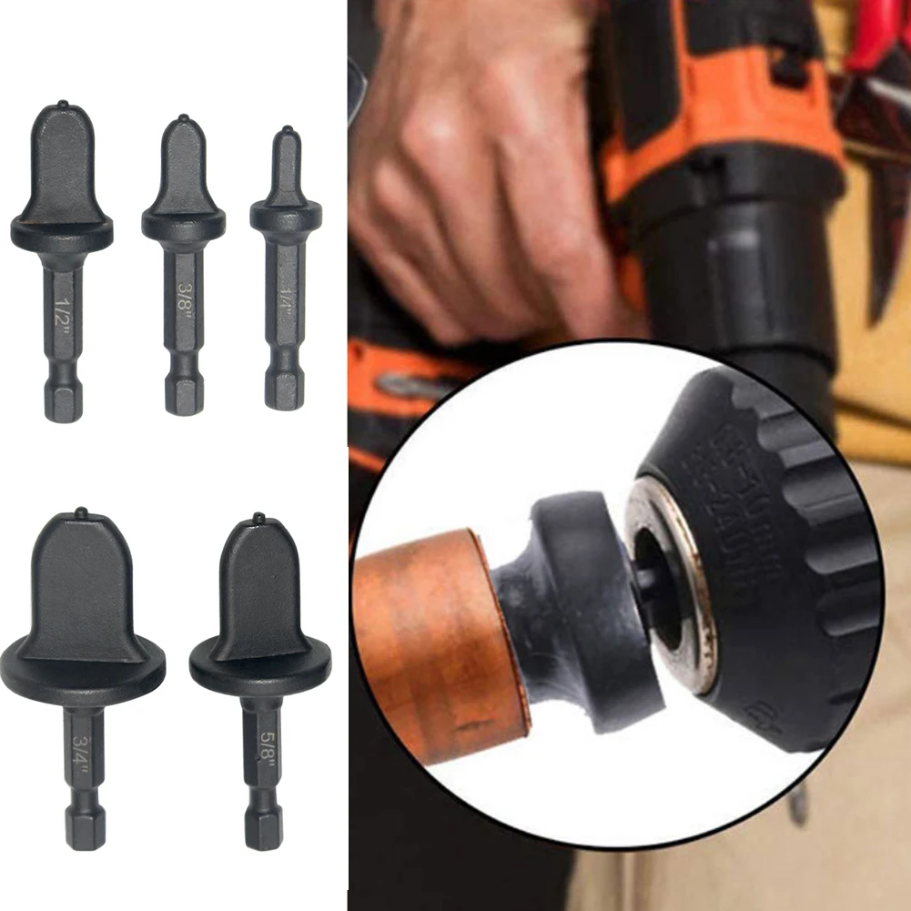 

5pcs Drill Bits Hex Handle Rotary Tool Durable Practical Flaring Swaging Electric Reamer Tube Expander Set Copper Pipe Portable