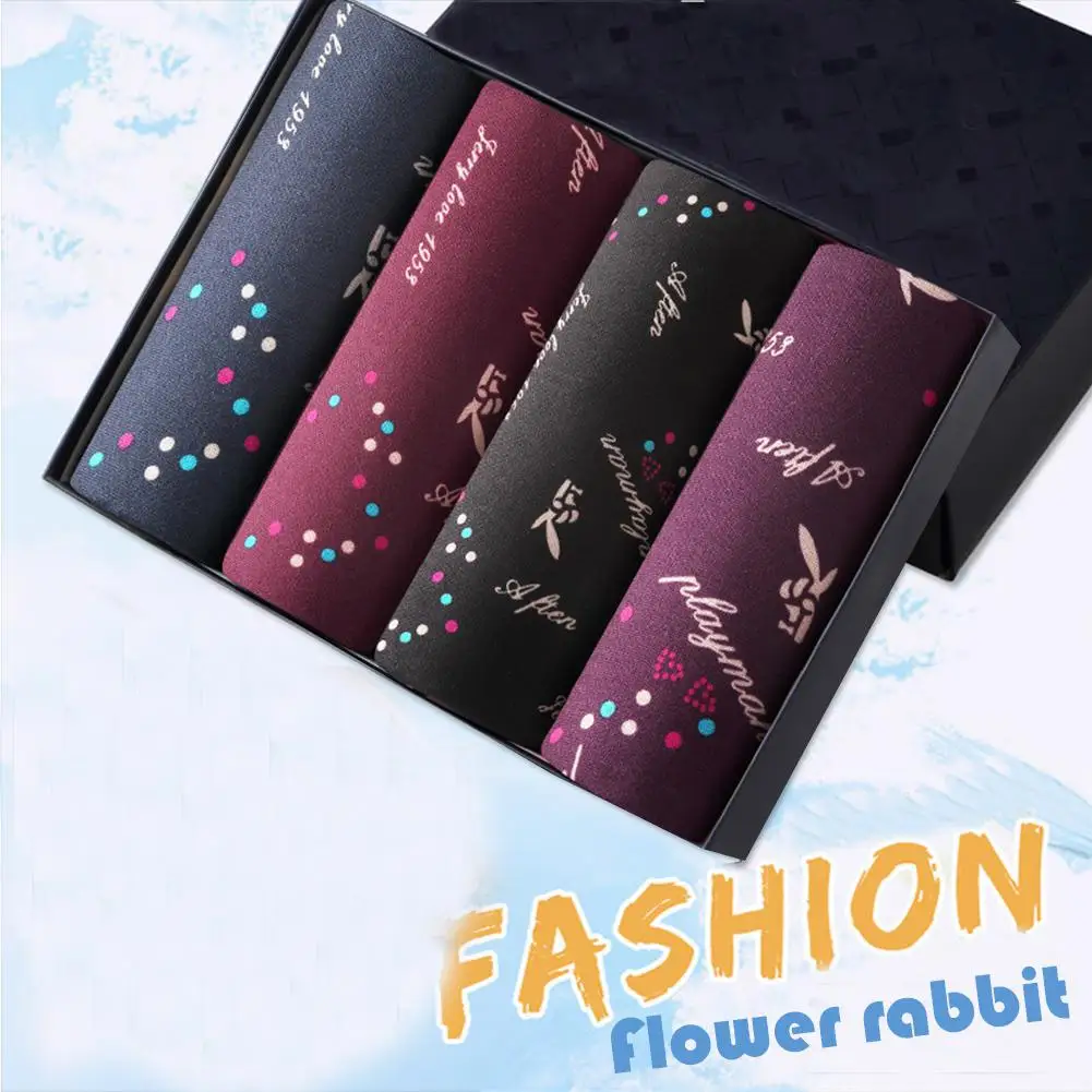 4 шт./компл. Мужское нижнее белье для Yfashion коробки упакованы Модные дышащие разноцветные трусы-боксеры