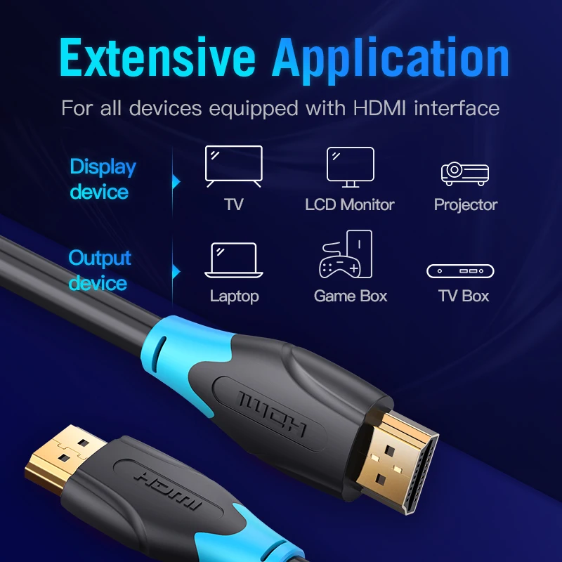 Vention High Speed HDMI 2.0 cable 4k 3D 60Hz to Male Cable for HD TV LCD Laptop PS3 Projector Computer | Электроника