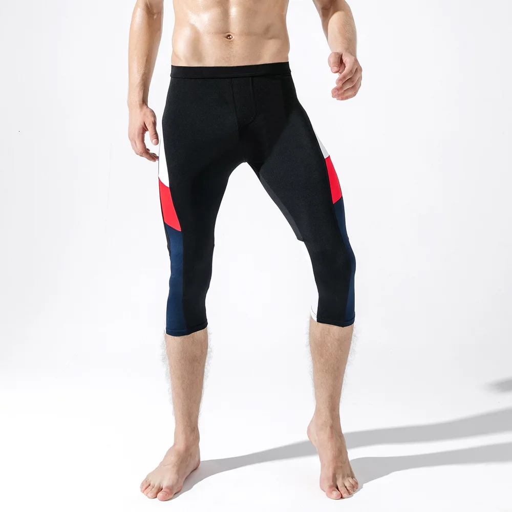 Sexy Patchwork Short Compression Pants Men Gym Sport Running Tights Mens Leggings Workout Exercise Training Male Leggins For Man | Спорт и