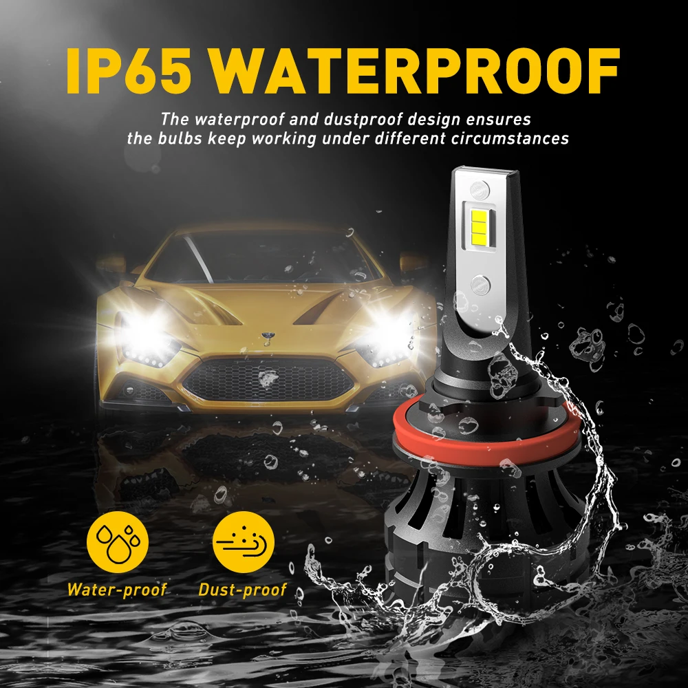 2x H11 H8 Led Canbus Автомобильная фара лампа для Ford Focus Fusion Edge Escape F-150 Transit-150 2006- мини налобный фонарь 6000K белый
