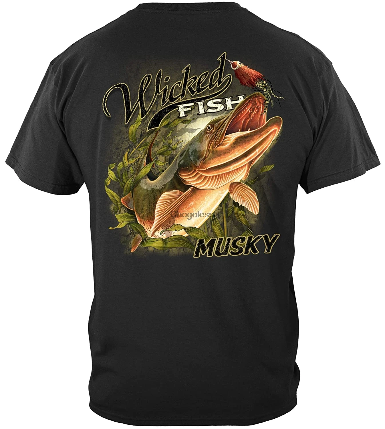

Erazor Bits Fishing T-Shirt Wicked Fish Muskie Brown Savana(1)