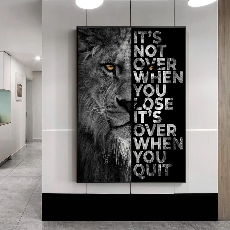 

Wild Lion Letter Motivational Quote Art Posters and Prints on Canvas Painting Decorative Wall Art Picture for Office Home Decor