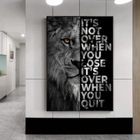 wild lion letter motivational quote art posters and prints on canvas painting decorative wall art picture for office home decor