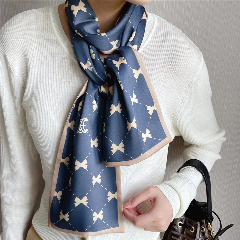 Новинка 2024 французское женское шелковое саржевое ожерелье в стиле ретро