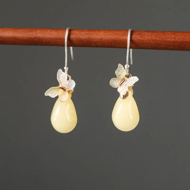 

Ancient style small drop ring pendant drop drop with cheongsam Chinese silver style earrings women