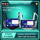 Видеоплеер JUSTNAVI QT10 Android 10,0 для Chevrolet Cruze J300 J308 2012 - 2015 GPS Serero Carplay 8G 128G No 2 din
