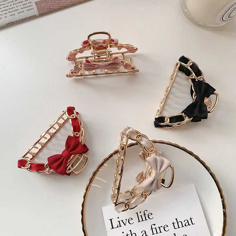 Высококачественная металлическая цепь ручной работы лента бант заколка для