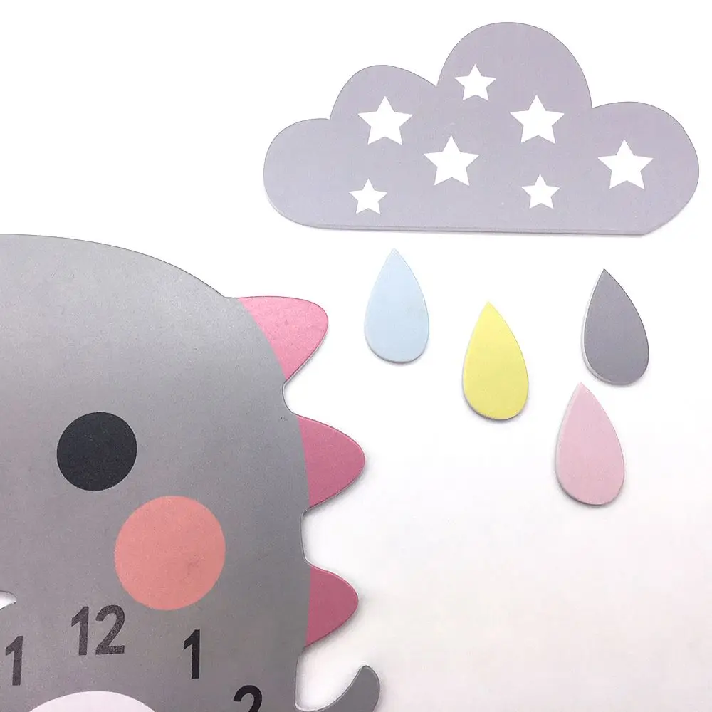 Настенные часы с милыми облаками креативные Мультяшные бесшумные стерео