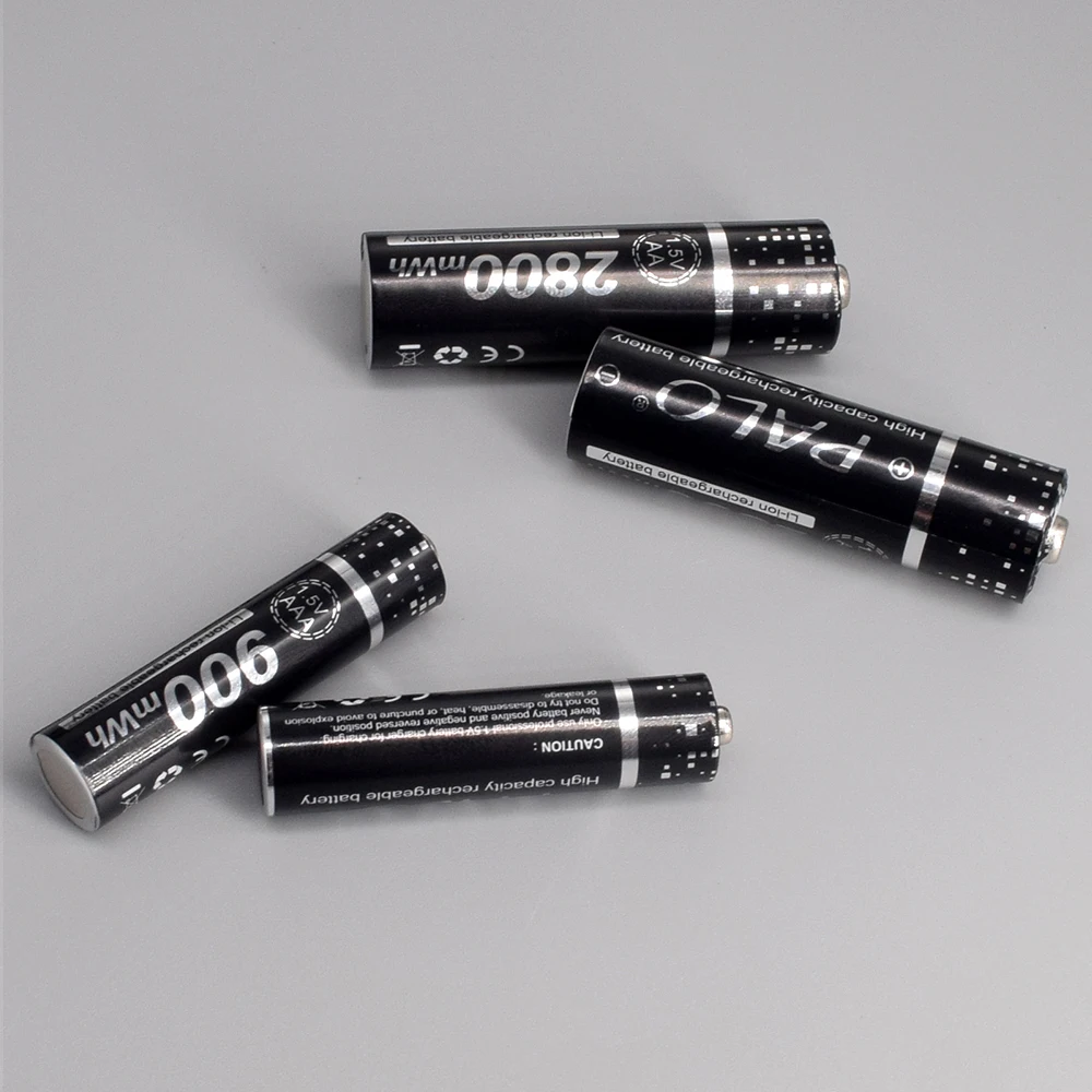 Аккумуляторные батарейки PALO литий-ионные аккумуляторы 1 5 в AA МВтч + AAA с