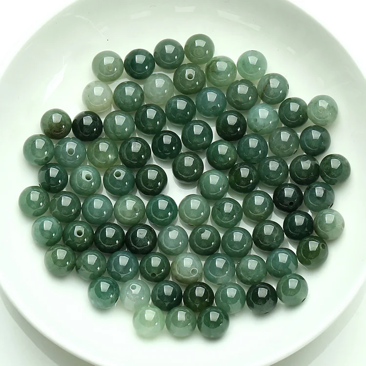 

Natural Myanmar jade jadeite beads green jade beads DIY bracelets for men women jade gift genuine jade beads bracelet 8mm