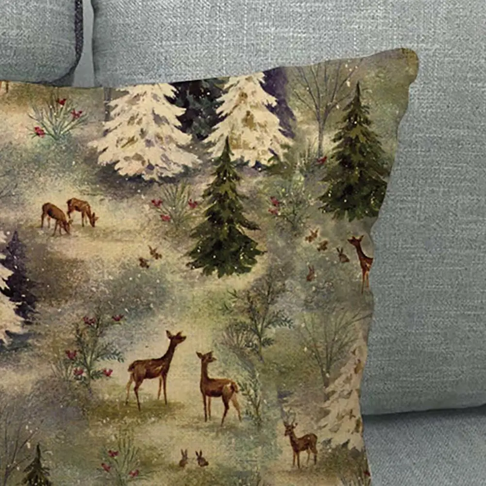 1 шт. Рождественская подушка чехол мультяшный олень снеговик узоры украшения