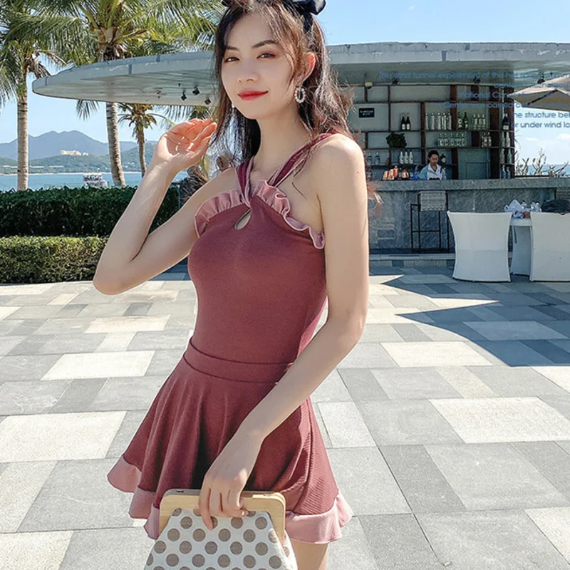 

Swimsuit Push Up Women's Swimming Suit 2020 Lovely Bathing Triquini Woman For Teens New Korean Ins Sexy Back Fragrance