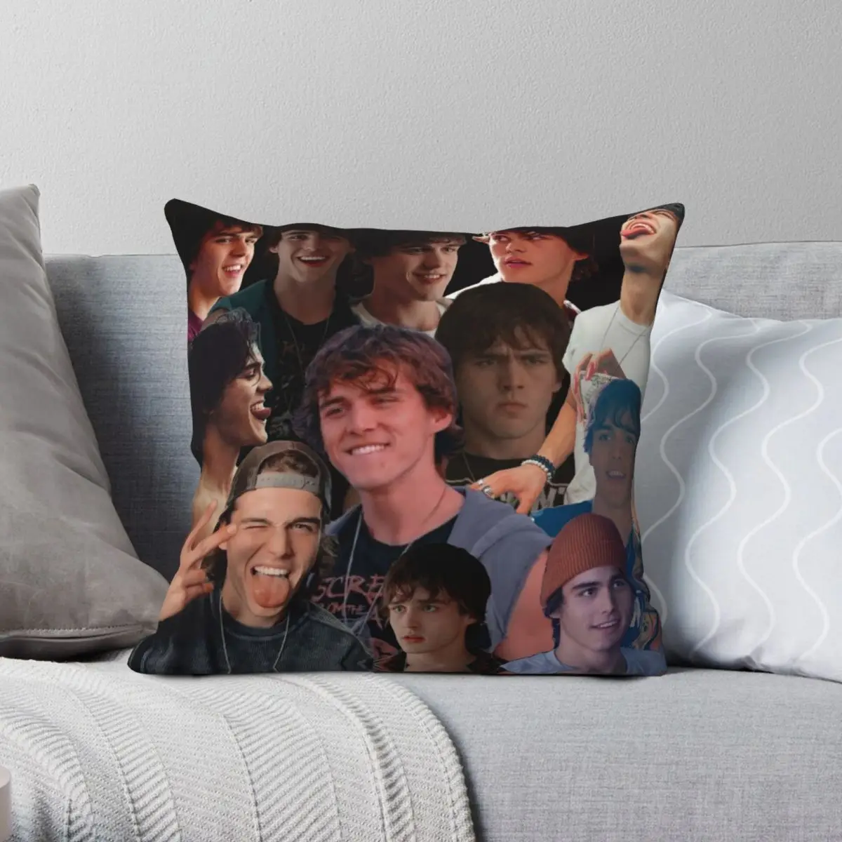 

Charlie Gillespie Collage Pillowcase Polyester Linen Velvet Pattern Zip Decor Sofa Seater Cushion Cover
