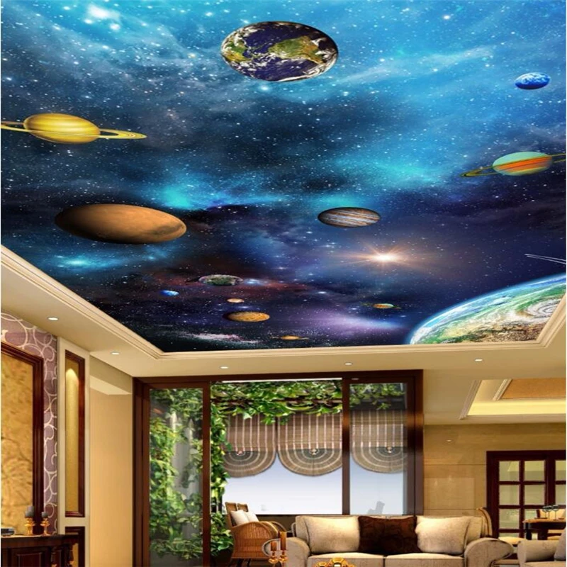 Большие 3d обои на заказ wellyu Красивая Великолепная Звездная планета для гостиной