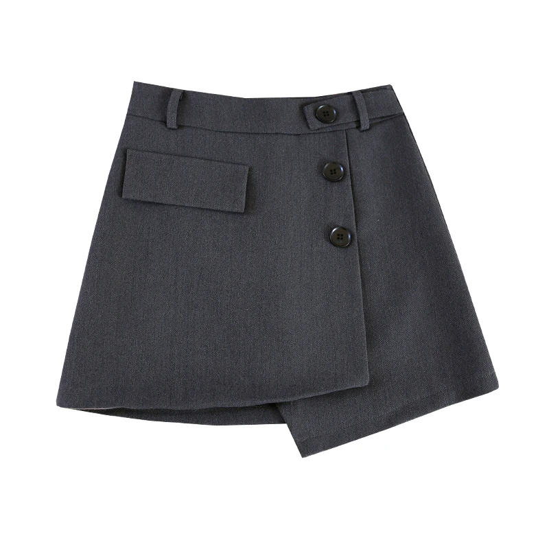 

Irregular Suit Skirt for Women 2020 Fall/Winter High Waist Slimming Single-breasted Package Hip A- Line Skirt Ladies Sexy Skirts