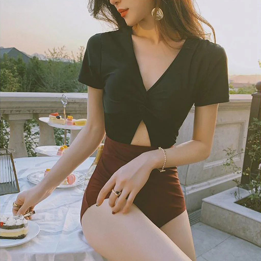 SAGACE 2020 Летний Новый прекрасный Купальник открытый купальник женский чистый цвет