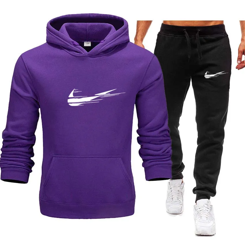 

New Fashion Men Set Zipper Hoodies+Pants Sets Male Tracksuit Men's Casual Slim Fit Sportswear Male Brand Sweat Shirts Clothing
