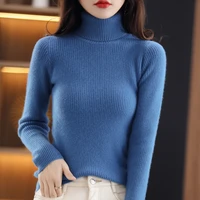 100 pure woolcashmere sweater autumnwinter new style womens fashion fit solid color pullover knitted sweater bottoming shirt
