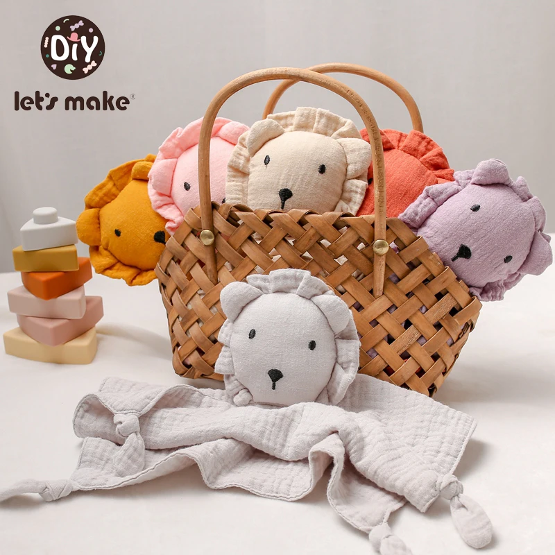 

Let's Make Baby Saliva Towel Cartoon Animal Lion Cotton Bibs Bunny Solid Color Sleeping Dolls Toy Baby Soothe Burp Cloth Towel