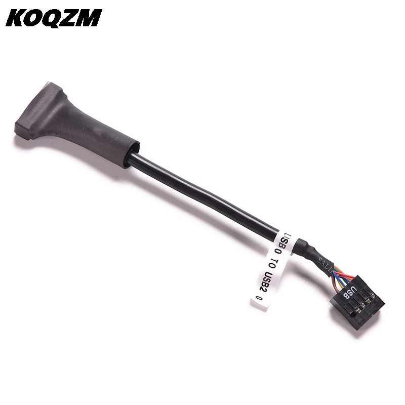 

1PC USB 2.0 9Pin Motherboard Female to 20Pin USB 3.0 Housing Male Adapter Cable Black 12cm 480Mbps USB3.0 Data Cable