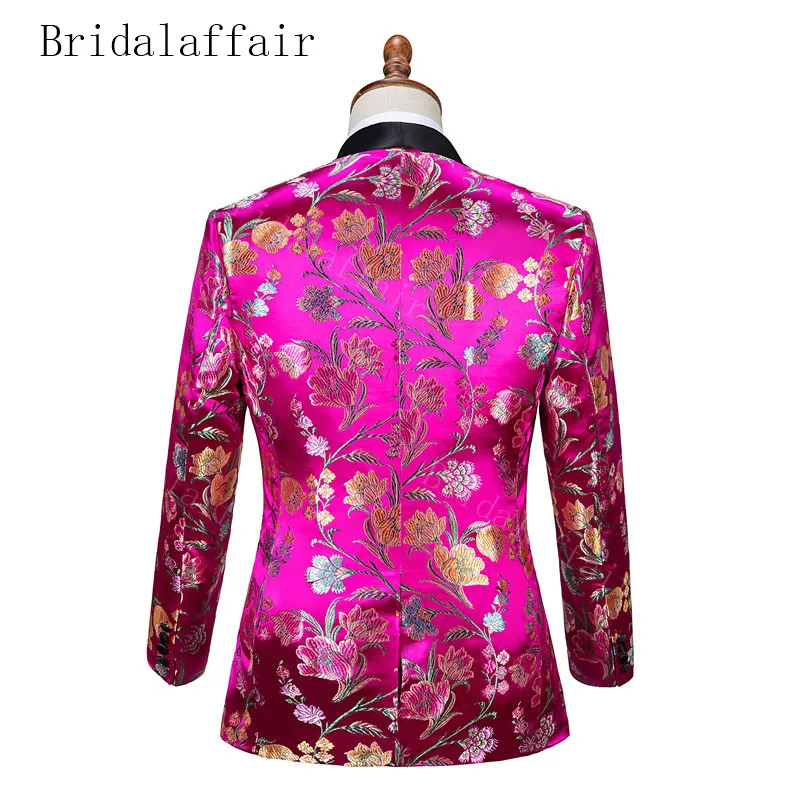 Брендовый дизайнерский яркий костюм Bridalaffair с цветочной вышивкой Мужская шаль