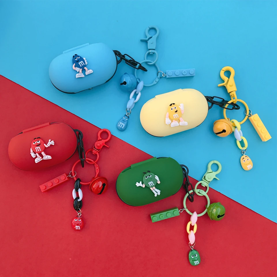 

Cute Silicone Cover for Samsung Galaxy Buds Plus Case Charging Box Sleeve Protect Case Bluetooth Earphone Skin Keyring Pendant