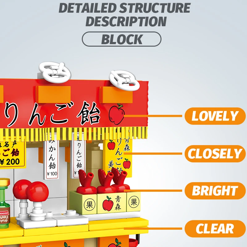 

City Street View Restaurant Snack Bar Model Building Block Creator Classical Bistro Shop House Bricks DIY Toys for Children