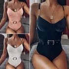 2020 новый сексуальный купальник в рубчик женский купальный костюм Цельный купальник бикини женский купальный костюм боди Женский