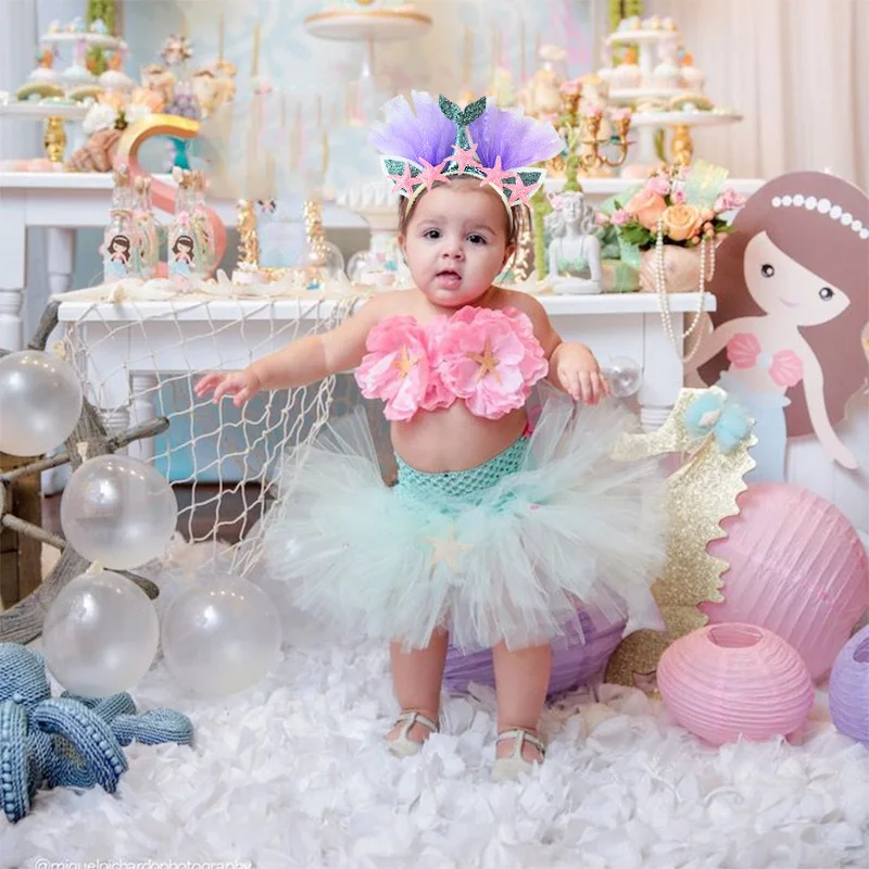 1 шт. блестящий ободок для волос с хвостом русалки морская звезда модная повязка