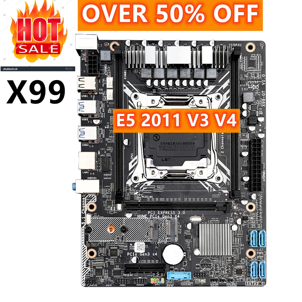 Игровая материнская плата X99 Lga2011 DDR4 ECC для настольного ПК Xeon E5 2620 V3 V4 2678 LGA 2011 M.2 NVME