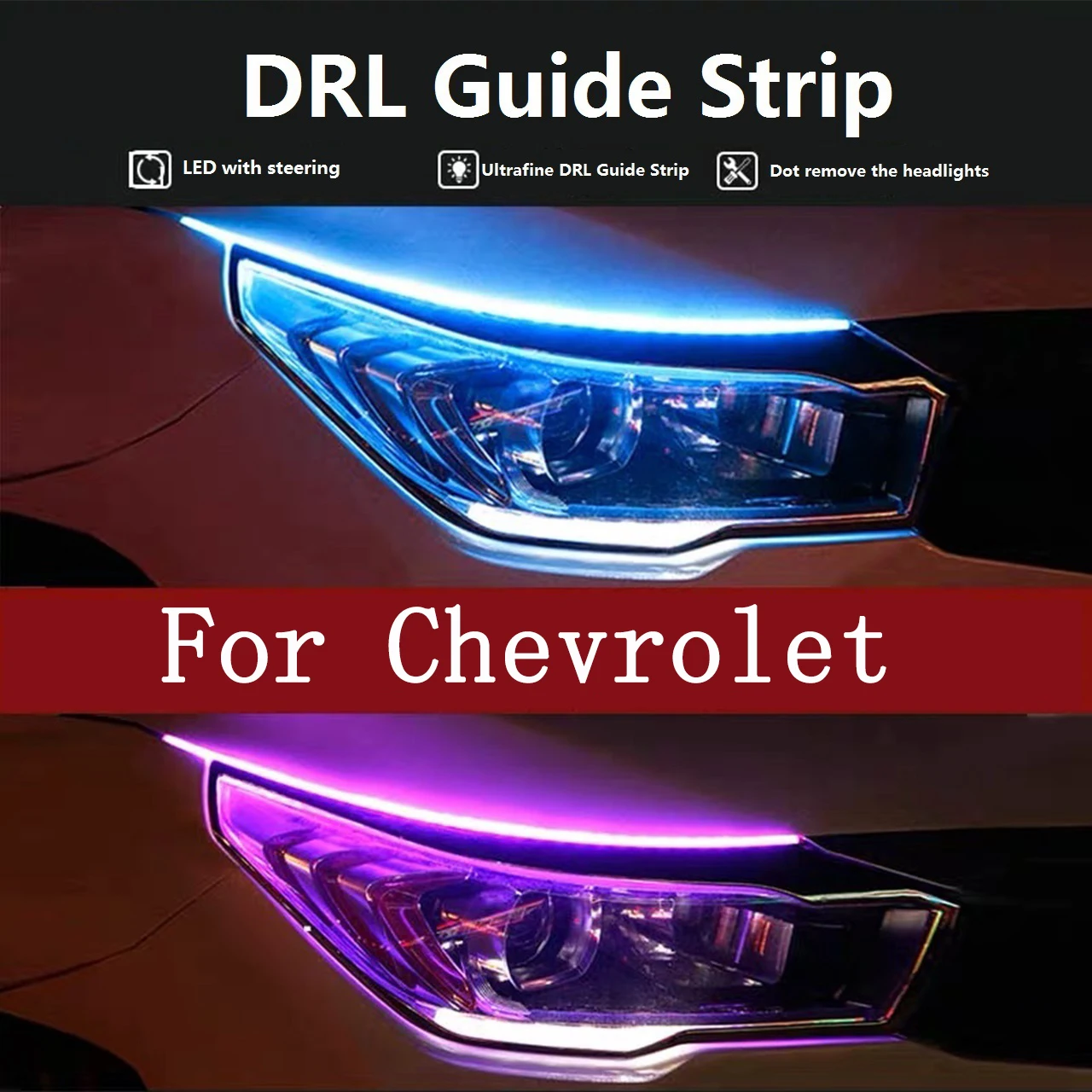 

2pcs LED DRL Daytime Running Lamp Headlight Strips For Chevrolet Cruze Captiva Aveo Orlando Trax Lacetti Spark Niva Epica Sonic