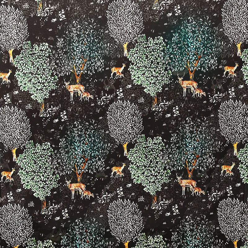 

European and American Brand Jungle Elk Small Animal Digital Printing Handmade DIY Clothing Fabric