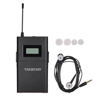 takstar wpm 200r uhf wireless audio system receiver lcd display 6 selectable channels 50m transmission distance in ear headphone
