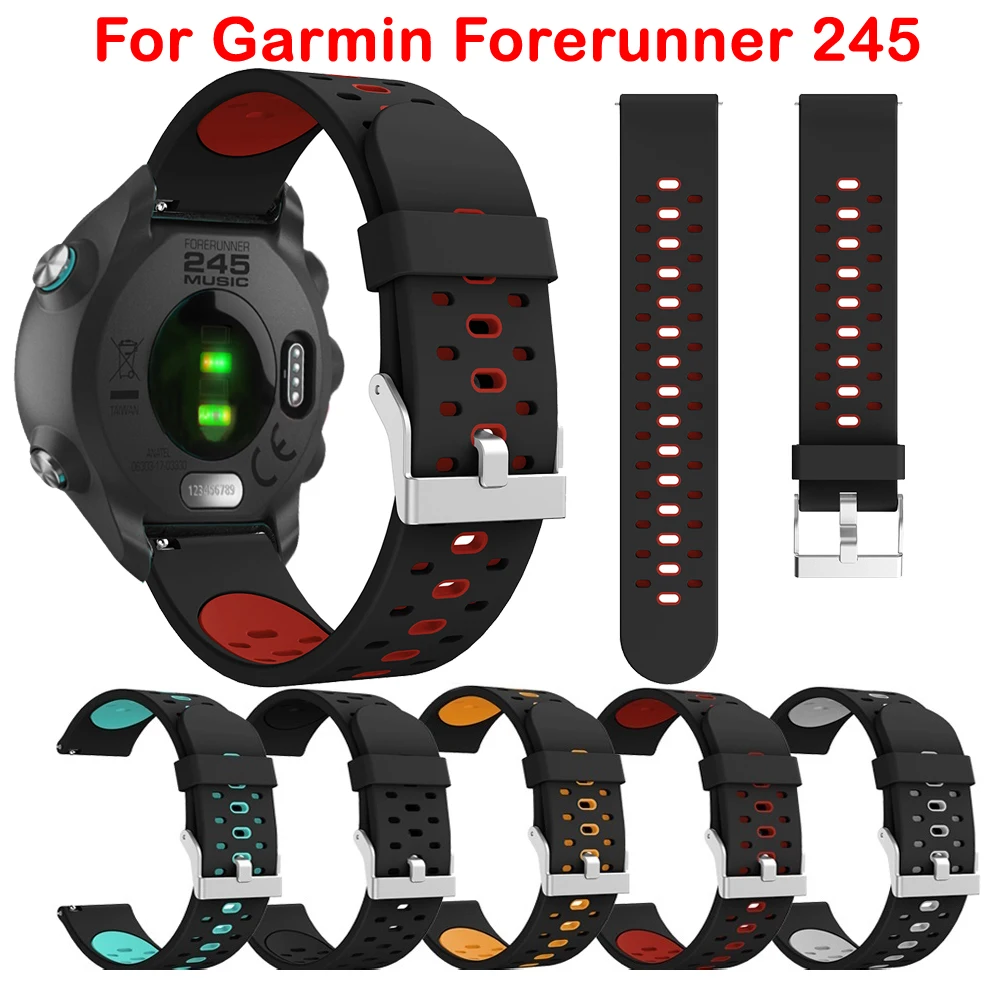 20 мм силиконовый ремешок для часов Garmin Vivoactive 3/Forerunner 645/245/245 М Браслет Galaxy Watch Active 42