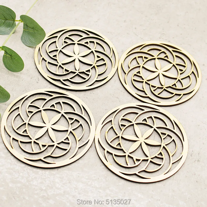 Дизайн в виде круга Лазерная вырезка необработанной древесины|Поделки из дерева|