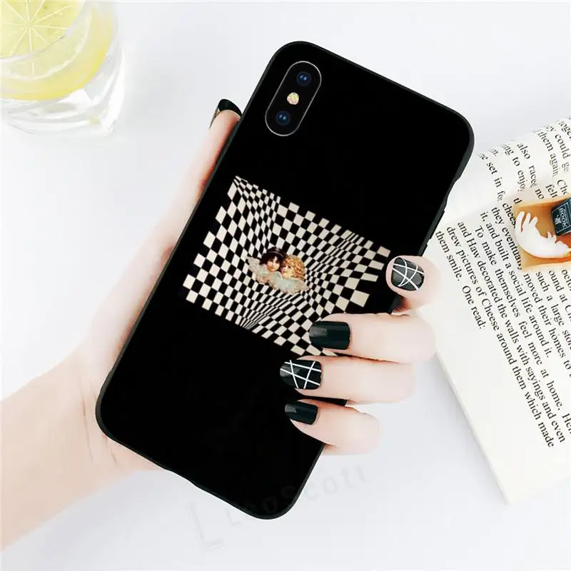 

Black white checkered aesthetics Phone Case for iPhone 11 12 pro XS MAX 8 7 6 6S Plus X 5S SE 2020 XR