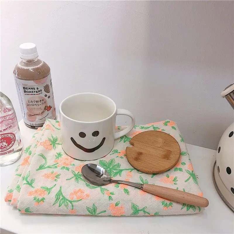 Ins система исцеления простой стиль кофейный цвет смайлики кружки керамические