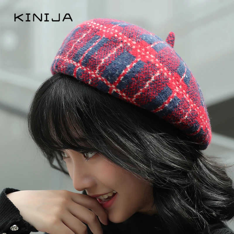 Новый шерстяной флоппи берет корейский художник шляпа леди осень зима шерстяная