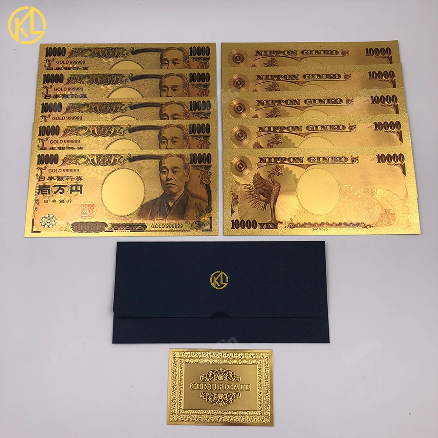 5 шт. или 10 шт./лот, японский dragon ball z Master Roshi 10000 Yen, Золотые пластиковые банкноты для детской классической коллекции памяти - Цвет: 1000Yen