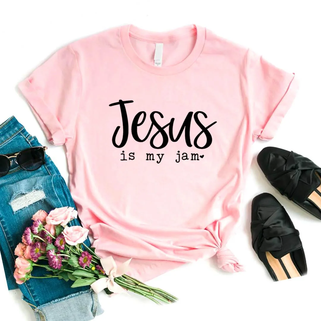 

Jesus Is My Jam Women tshirt Cotton Hipster Funny t-shirt Gift Lady Yong Girl 6 Color Top Tee ZY-601