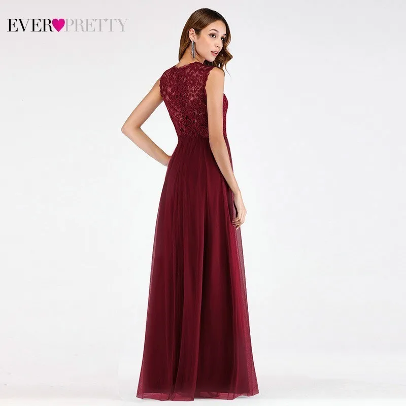 Элегантные кружевные платья подружки невесты Ever Pretty ТРАПЕЦИЕВИДНОЕ ПЛАТЬЕ С v-образным вырезом без рукавов женские вечерние платья для свадебной вечеринки Sukienka Wesele