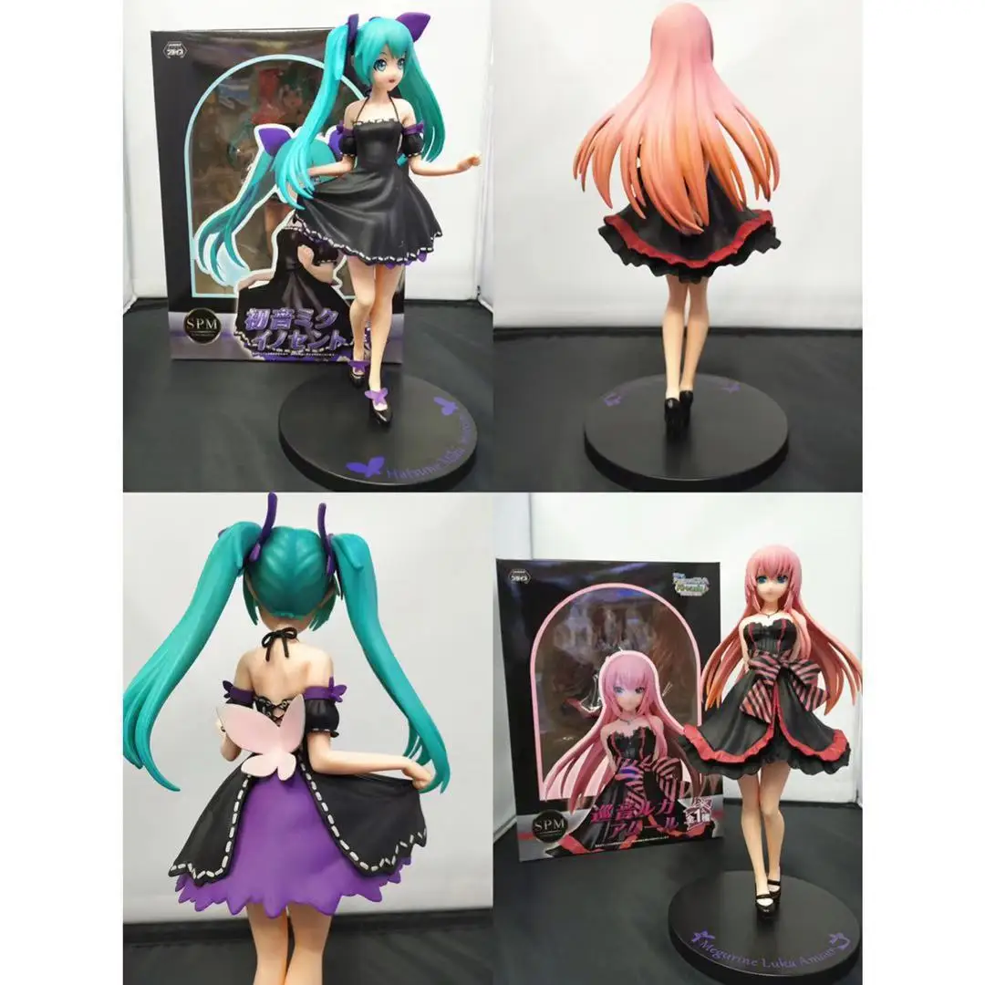 

24CM Boxed Anime Hatsune Miku Luka PVC Action Figures Toys Gothic dress Figure Anime Collectable Model friends kids gifts