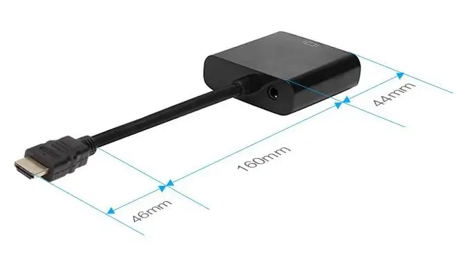 HDMI в VGA конвертер адаптер кабель видео для ПК ТВ коробка Компьютер дисплей