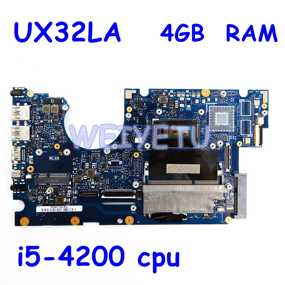 UX32LA материнская плата с I5-4200CPU 4 Гб ОЗУ для ASUS UX32L UX32LN ноутбука UX32LA-LN REV2.0