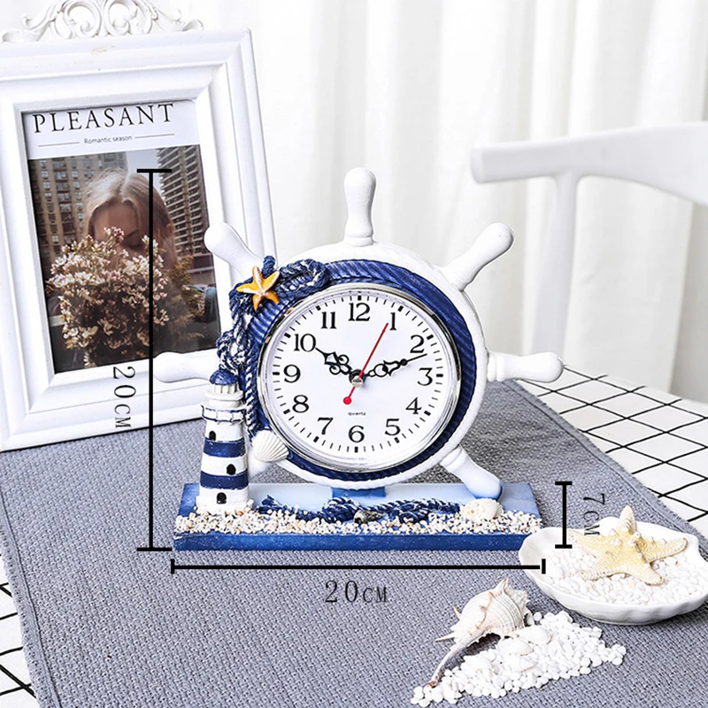 Деревянные часы в форме якоря Висячие настенные средиземноморском стиле