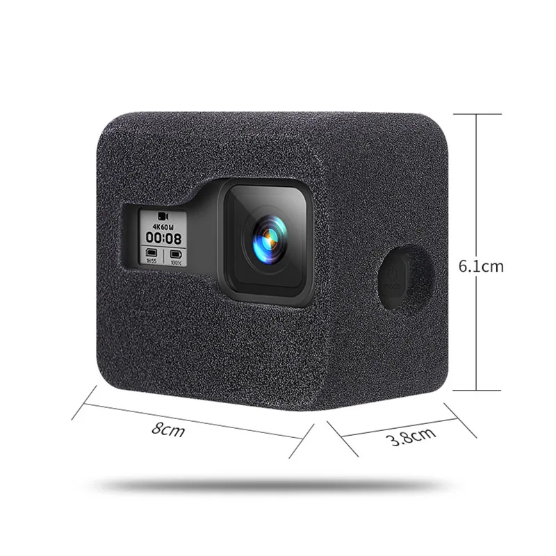 Ветрозащитный экран Windslayer для GoPro Hero 8 черный Поролоновый чехол на ветровое