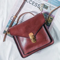 100 real leather ch letter print flaps shoulder chain bag metal lock envelope small crossbody bags ladies fashionable purses gg